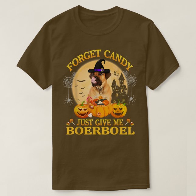 Glöm Candy Just Ge Me BoerBoel Pumpkin Hallowed T Shirt (Design framsida)