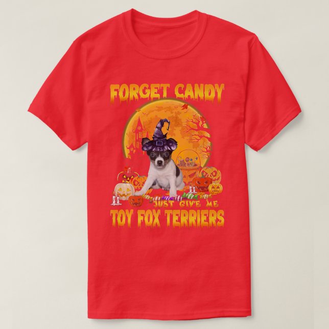 Glöm Candy Just Ge Me Leksak Fox Terriers Pumpkin T Shirt (Design framsida)