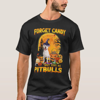 Glöm Candy Just Ge Me Pitbull Pumpkin Hallowee T Shirt