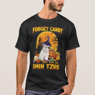 Glöm Candy Just Ge Me Shih Tzus Pumpkin Hallow T Shirt