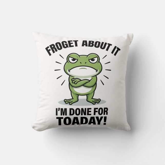 Glöm Det - Rolig Grodyr Puns Kudde (Framsida)