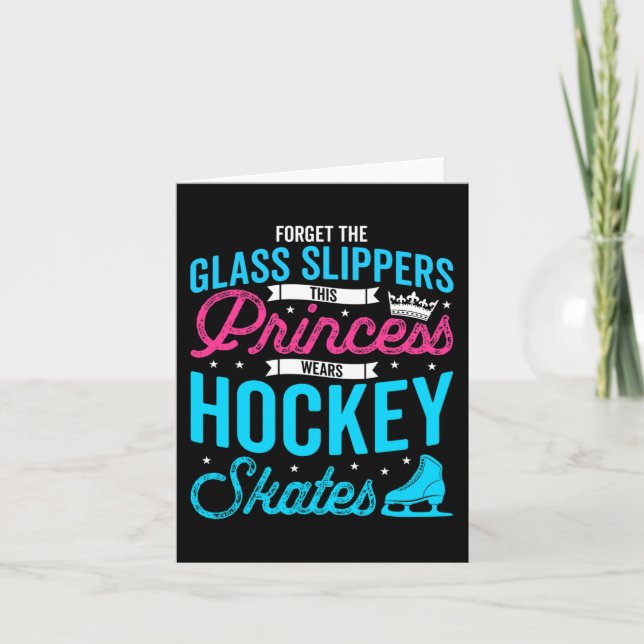 Glöm Glass Tofflor Den här prinsessan Wears Hockey Kort (Framsida)