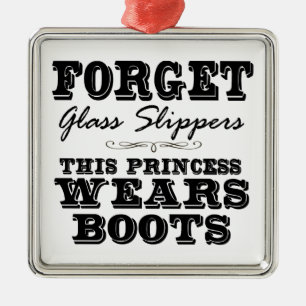 Glöm Glass tofflor, denna Princess Ha på sig Julgransprydnad Metall