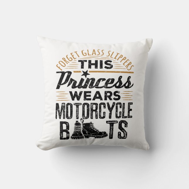 Glöm Glass Tofflor Princess Motorcycle Boots Kudde (Framsida)