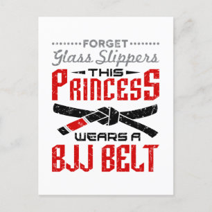 Glöm Glass Tofflor Princess Wears BJJ Bälte Vykort