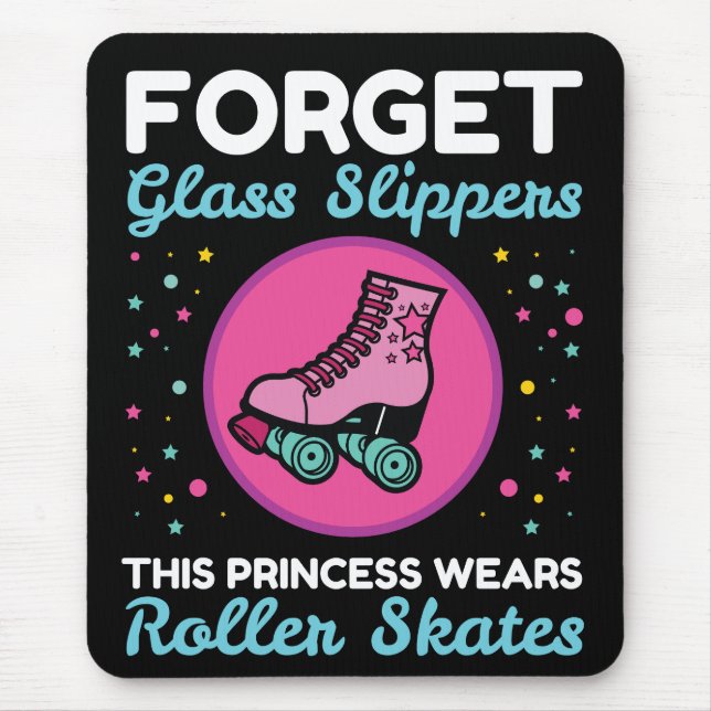 Glöm Glass Tofflor Princess Wears Roller Skates Musmatta (Framsidan)