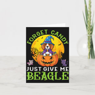 Glöm Godis Ge Beagle Hund Häxa Denna Halloween Kort
