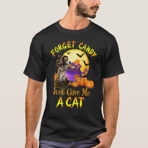 Glöm Godis Ge Mig Bara En Katt Skum Natt Hallo T Shirt