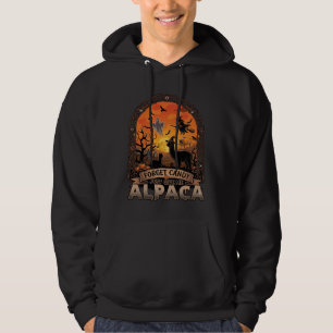 Glöm godis ge mig bara Halloween-alpacka spöke W Hoodie