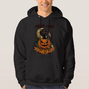 Glöm Godis Ge Mig Bara Katt Halloween Pumpa_1 Hoodie