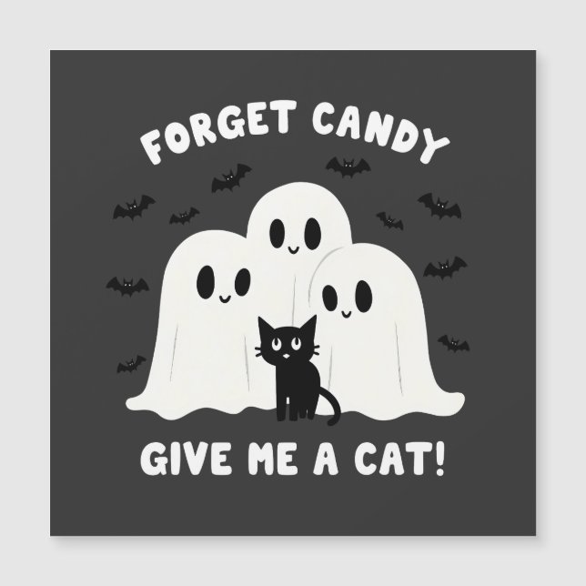 Glöm godiset ge mig en katt Skräck Halloween  (Framsida)