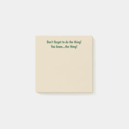 Glöm inte att den klibbiga saken noterar post-it block