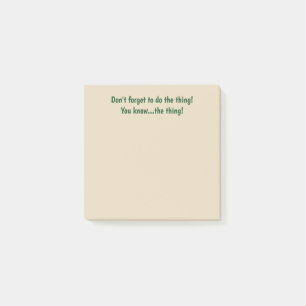 Glöm inte att den klibbiga saken noterar post-it block