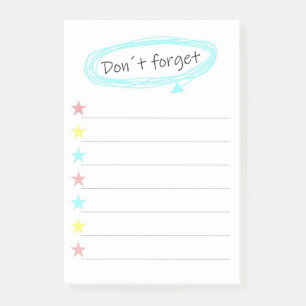 Glöm inte att göra lista post-it block