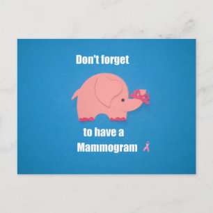 Glöm inte att ha ett mammogram. vykort