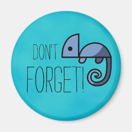 Glöm inte Blue Chameleon Reminders Magnet