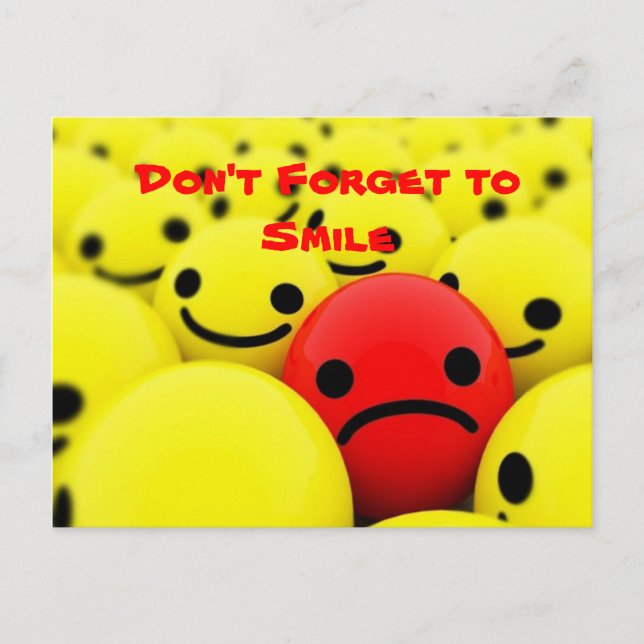 Glöm inte bort Smile - vykort (Framsida)