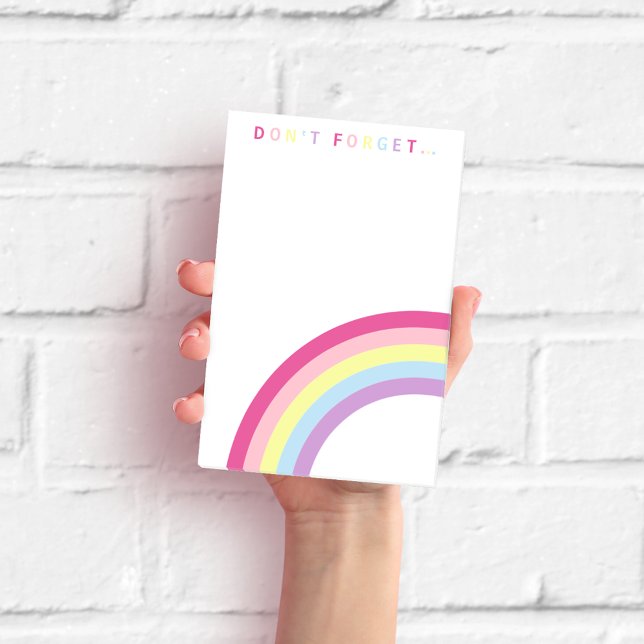Glöm inte. Cute Rainbow Post-it Notes Block (Skapare uppladdad)