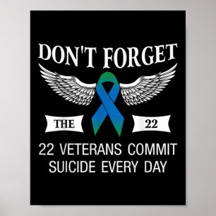 Glöm inte de 22 veteranerna Ptsd Suicide-medvetenh Poster