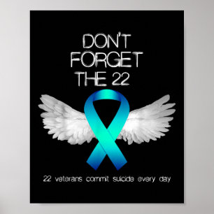 Glöm inte de 22 veteranerna Ptsd Suicide-medvetenh Poster