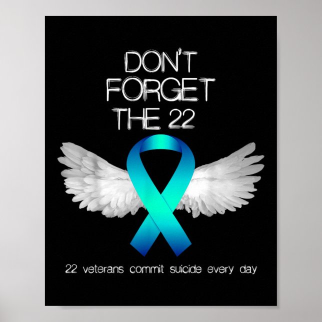 Glöm inte de 22 veteranerna Ptsd Suicide-medvetenh Poster (Framsidan)