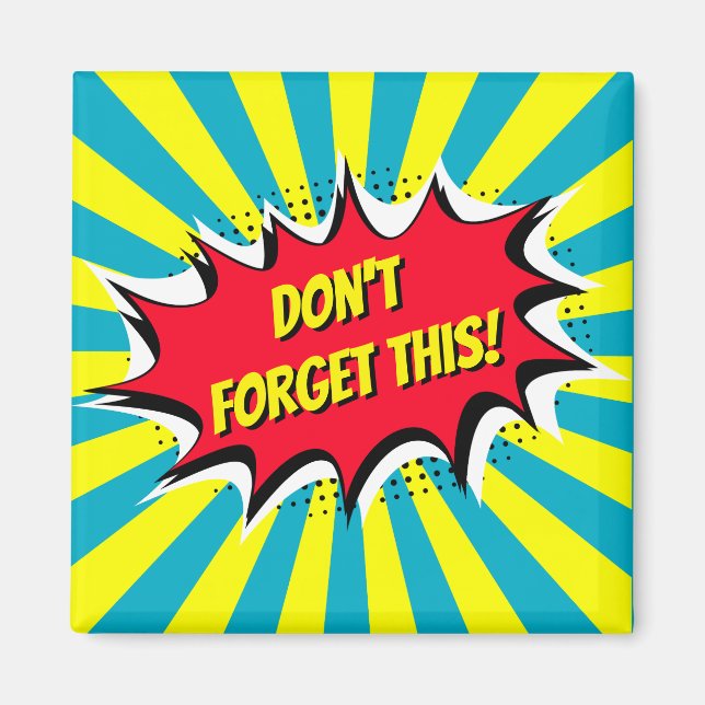 Glöm inte den här tecknaden stil magnet (Framsidan)