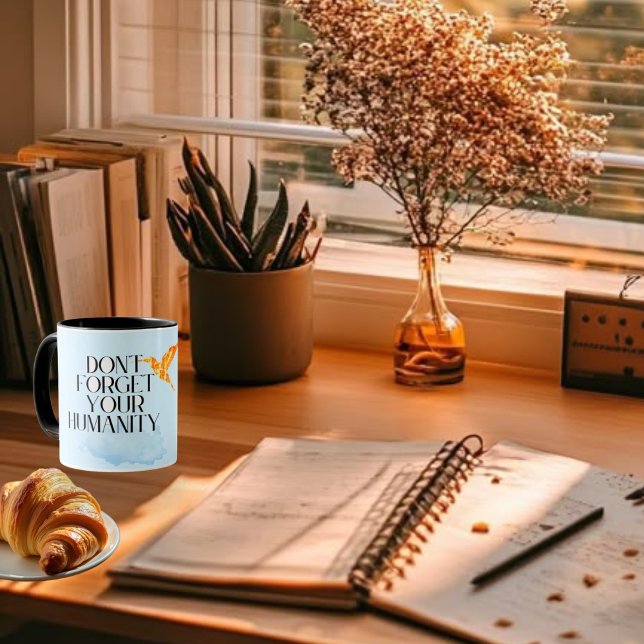 "Glöm inte din humana attityd - Elegant Guld Hummi Mugg (Skapare uppladdad)