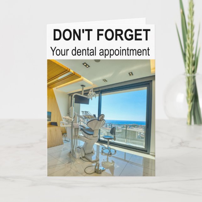 Glöm inte din möte tandläkare. kort (Framsida)