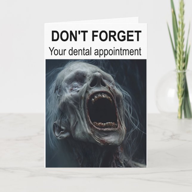 Glöm inte din möte tandläkare. kort (Framsida)