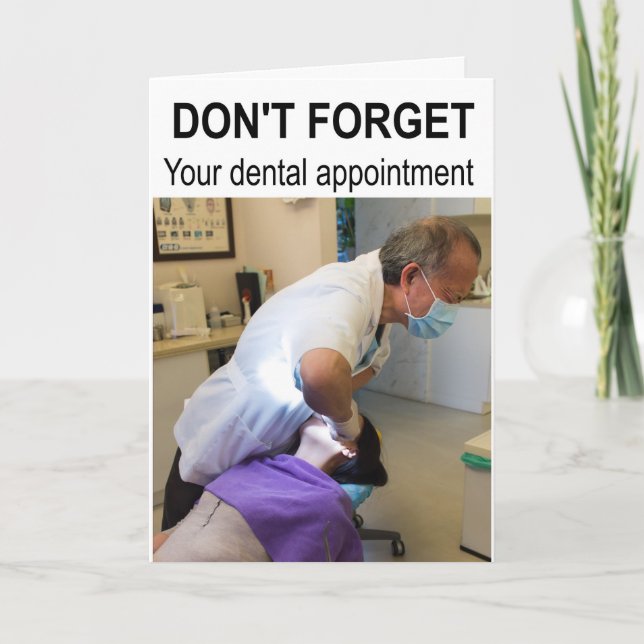 Glöm inte din möte tandläkare. kort (Framsida)