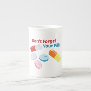 Glöm inte dina fickor benporslin mugg