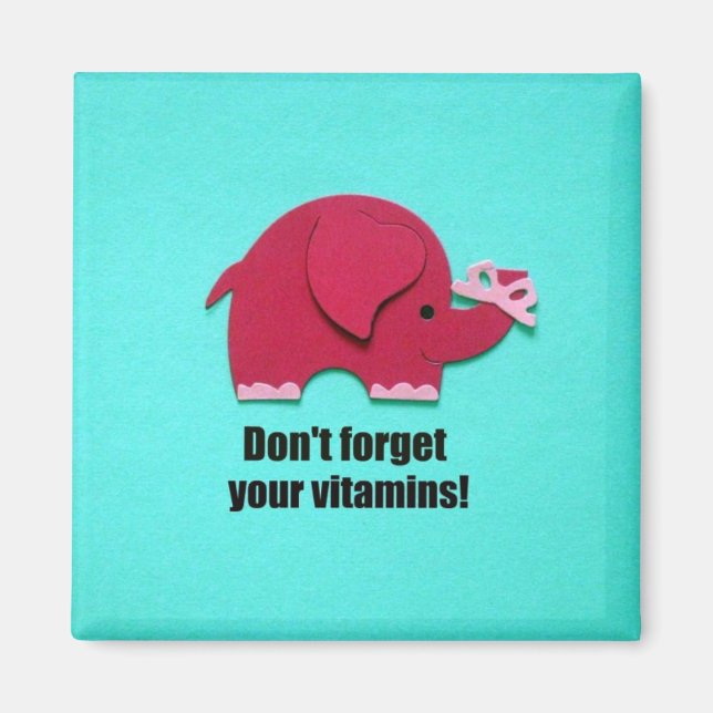 Glöm inte dina vitaminer! magnet (Framsidan)