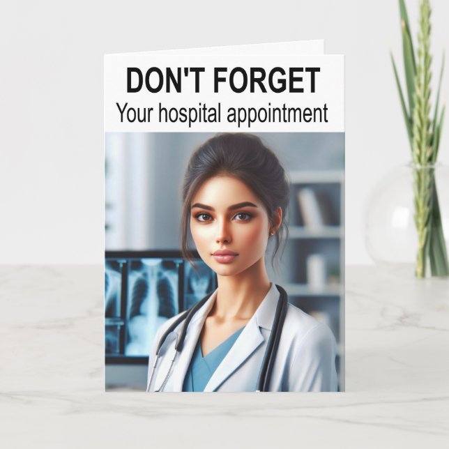 Glöm inte ditt möte sjukhus. kort (Framsida)