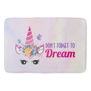 Glöm inte Dream Cute Rosa Unicorn Badrumsmatta