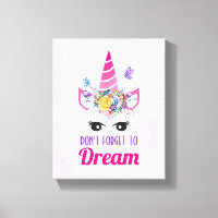 Glöm inte Dream Cute Rosa Unicorn