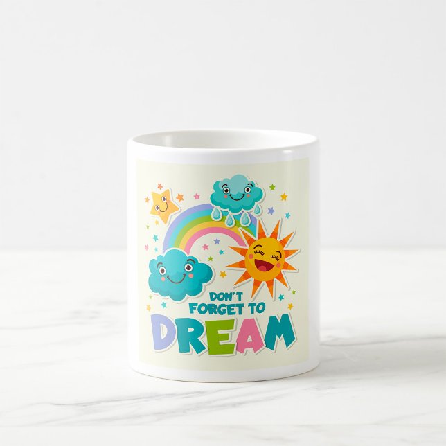 Glöm inte Dream Inspirational Sol Clouds Kaffemugg (Skapare uppladdad)