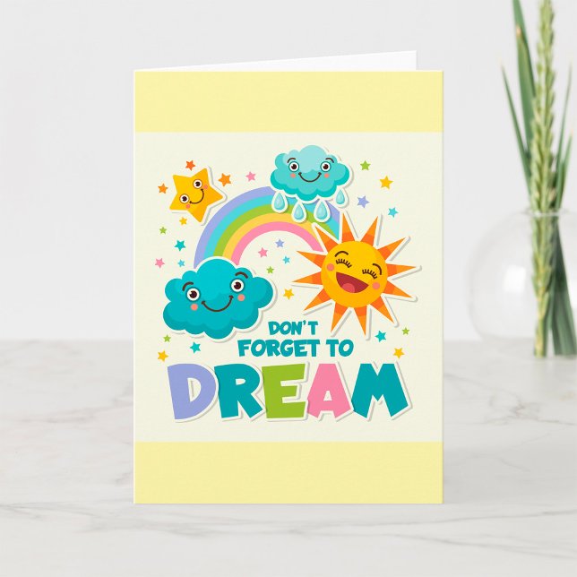 Glöm inte Dream Inspirational Sol Clouds Kort (Skapare uppladdad)