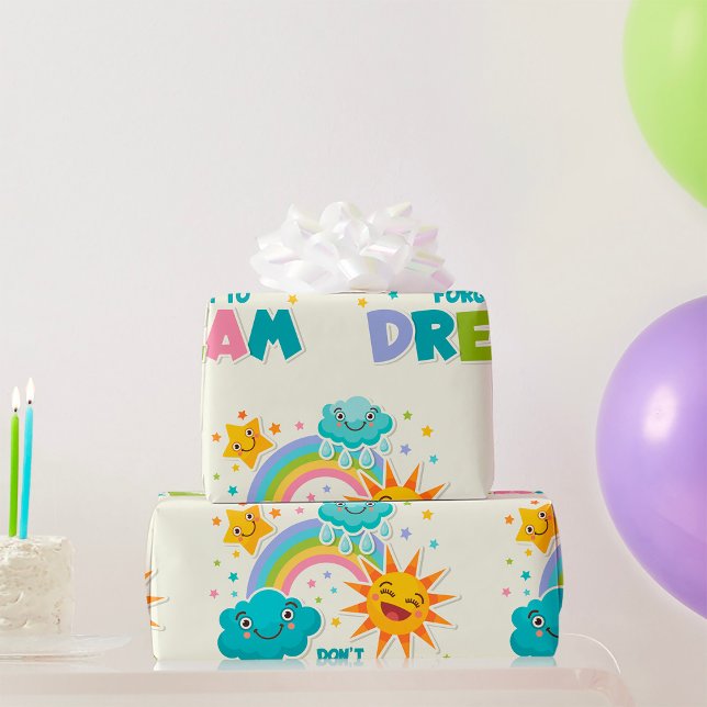 Glöm inte Dream Inspirational Sol Clouds Presentpapper (Skapare uppladdad)