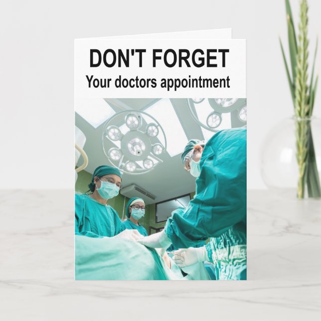 Glöm inte läkare möte. kort (Framsida)