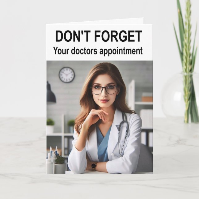 Glöm inte läkare möte. kort (Framsida)