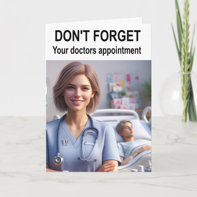 Glöm inte läkare möte. kort (Framsida)