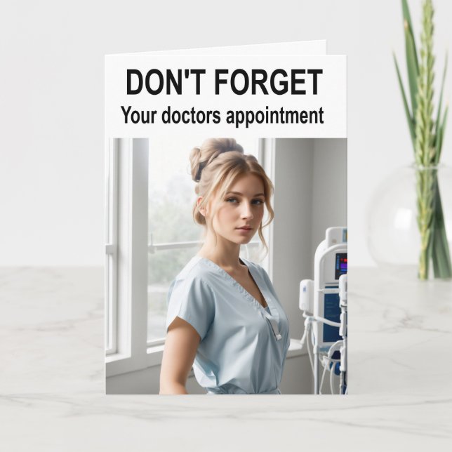 Glöm inte läkare möte. kort (Framsida)