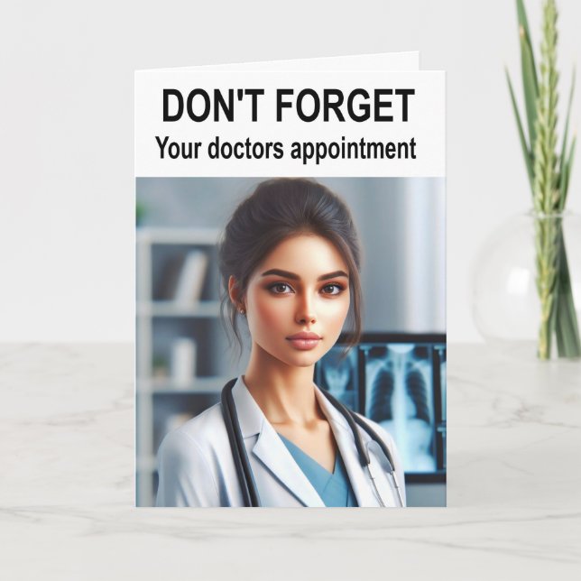 Glöm inte läkare möte. kort (Framsida)