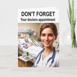 Glöm inte läkare möte. kort