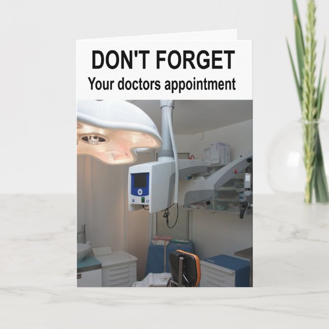 Glöm inte läkare möte. kort (Framsida)