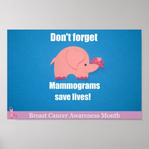 Glöm inte, Mammogram spara lever! Poster
