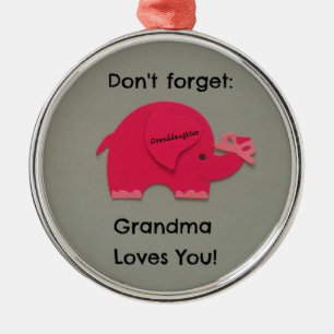 Glöm inte, mormor Kärlek du! Mordotter Julgransprydnad Metall