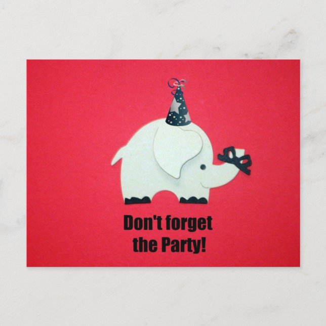 Glöm inte party! inbjudan vykort (Framsida)