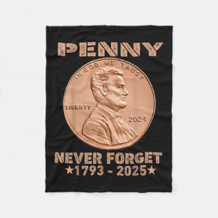 Glöm inte Penny Coin 1 Cent Retro 2025_1 Fleecefilt