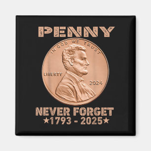 Glöm inte Penny Coin 1 Cent Retro 2025_1 Magnet